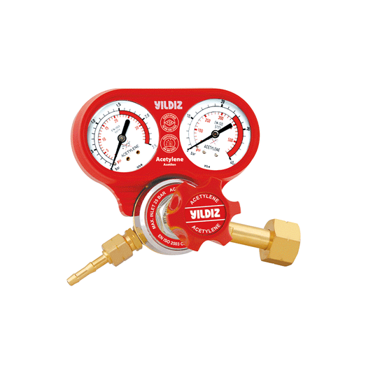 Yıldız Gaz 5411S Asetilen Basınç Düşürücü W 23 × 1/18" – 0–1,5 Bar